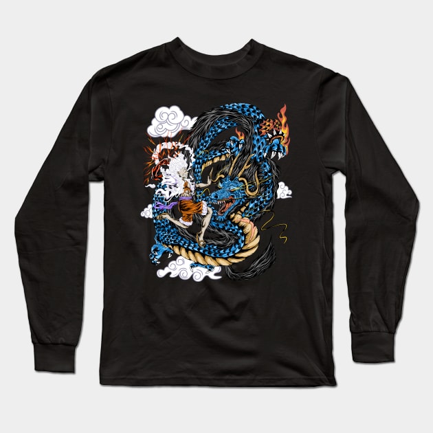 Epic Battle Luffy gear 5 vs Kaido Dragon Long Sleeve T-Shirt by daizzy